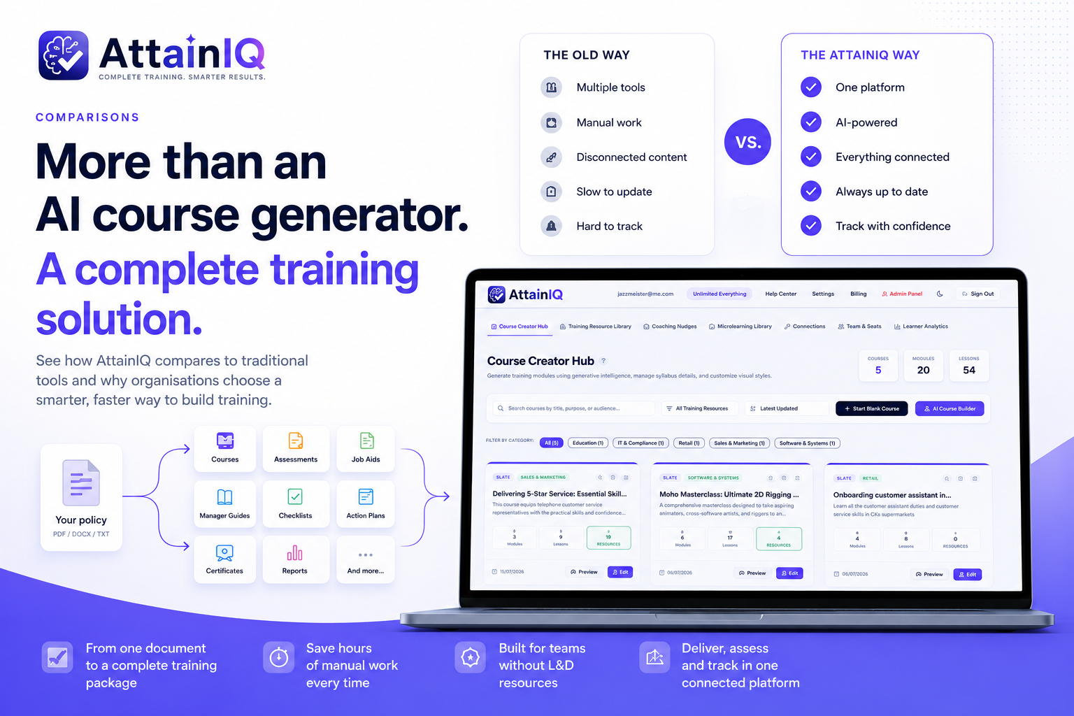 AttainIQ course creation interface
