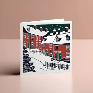 Welsh Winter Village Christmas card